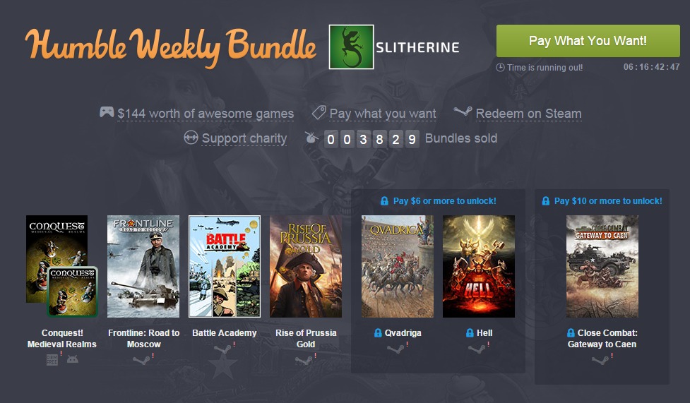 Humble Weekly Bundle  Slitherine  pay what you want and help charity .jpeg