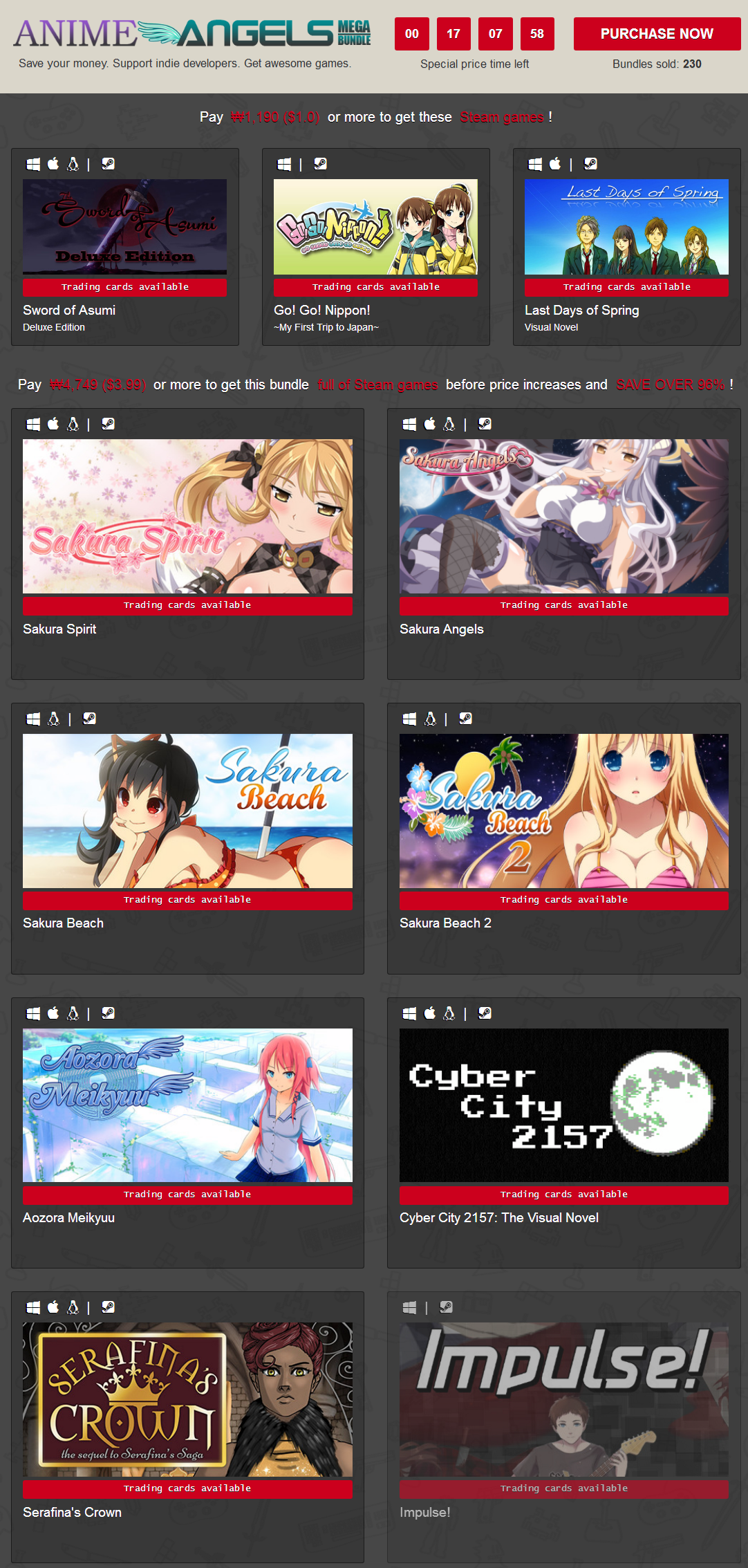 IndieGala Anime Angels Bundle of Steam games.png