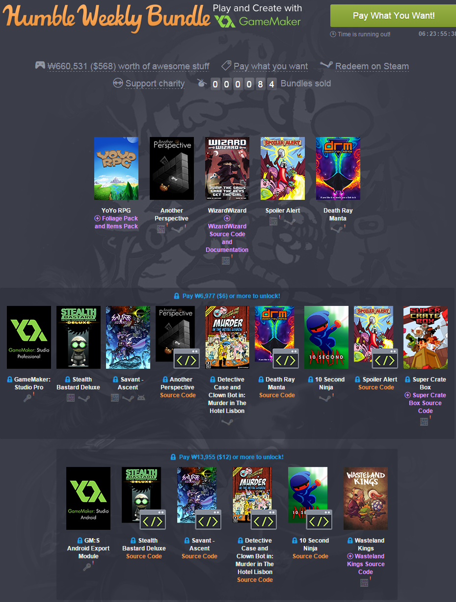 Humble Weekly Bundle  Play and Create with GameMaker  pay what you want and help charity .png