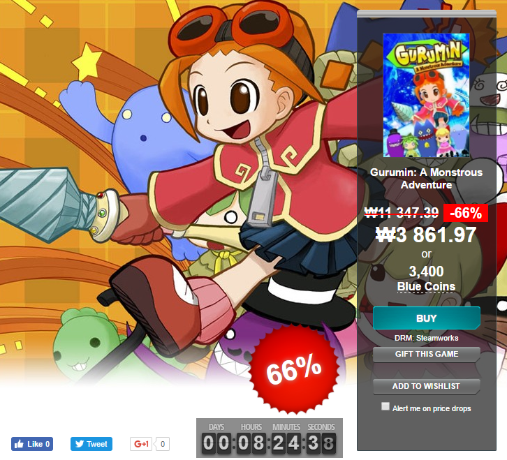 Save 66  on Gurumin  A Monstrous Adventure   Buy and download on GamersGate.png