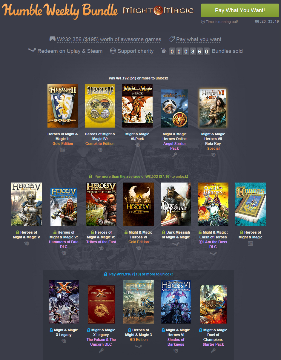 Humble Weekly Bundle  Might   Magic  pay what you want and help charity .png