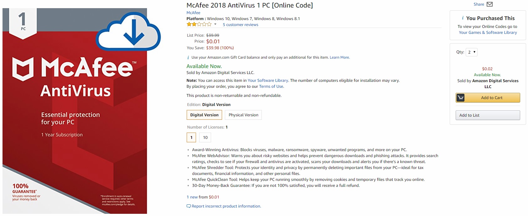 McAfee 2018 AntiVirus 1 PC [Online Code] 0.1$.jpg