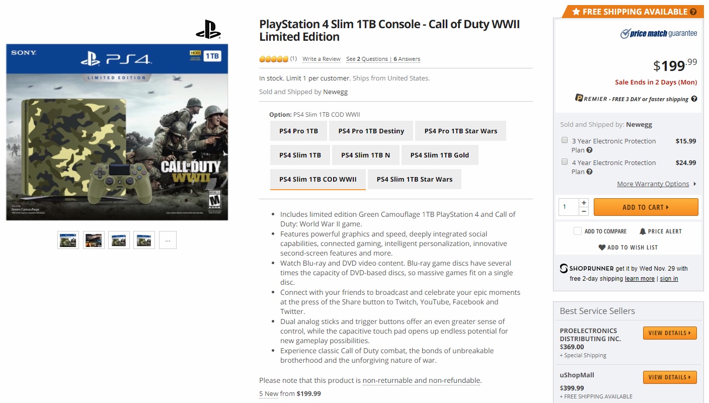 PlayStation 4 Slim 1TB Console - Call of Duty WWII Limited Edition 199.99$.jpg
