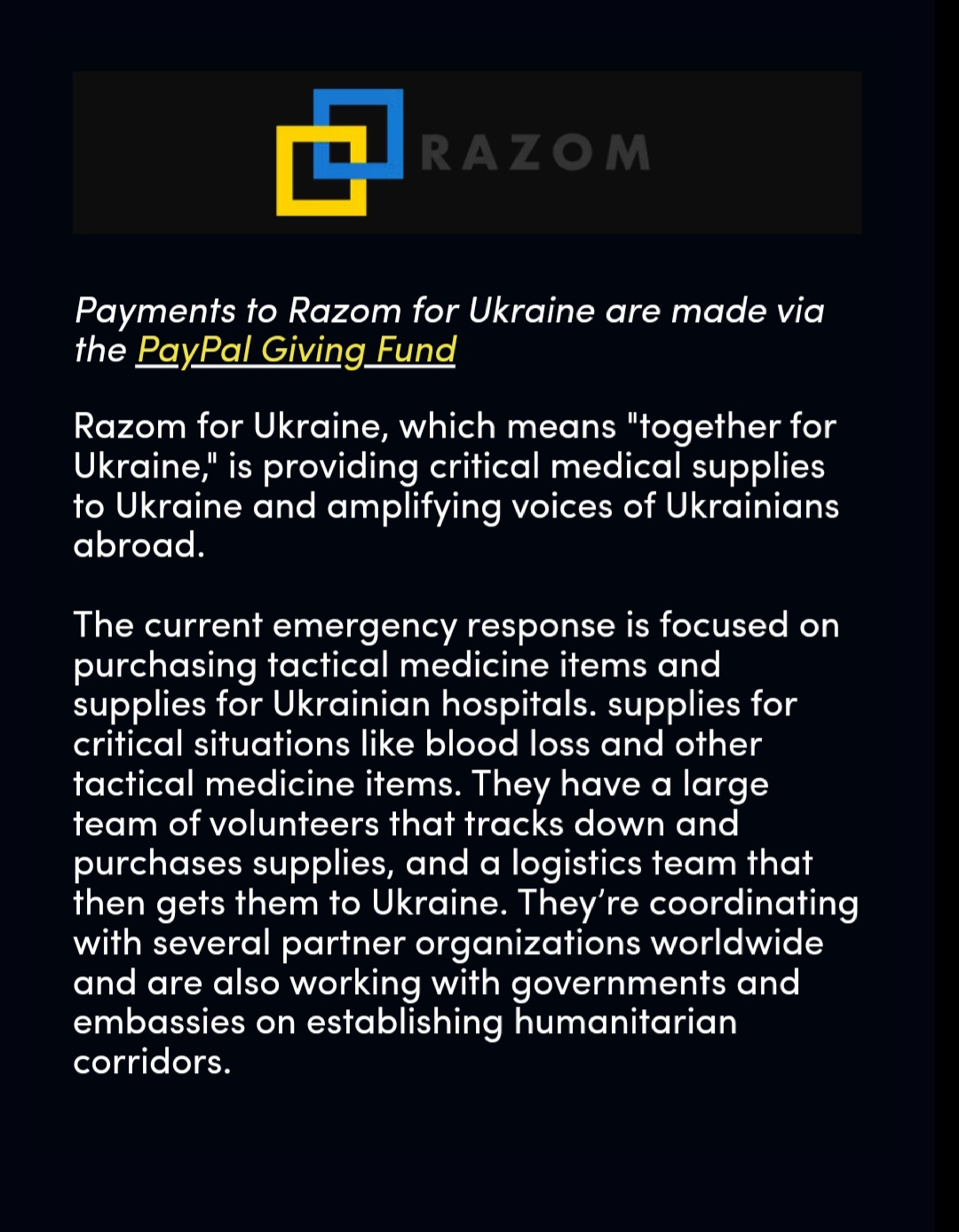 Screenshot_20220320-110528_Samsung Internet.jpg : 험블스토어 어느쪽으로  기부해야 우크라이나를 직접적으로 도울수있을까요?