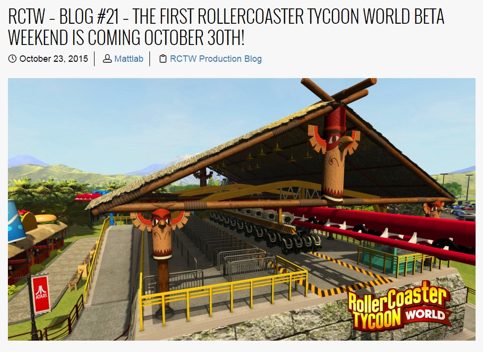 'RCTW – Blog #21 – The first RollerCoaster Tycoon World Beta Weekend is Coming October 30th! I RollerCoaster Tycoon World' - www_rollercoastertycoon_com_rctw-blog-21-the-first-rollercoaster-tycoon-world-beta-weekend.jpg